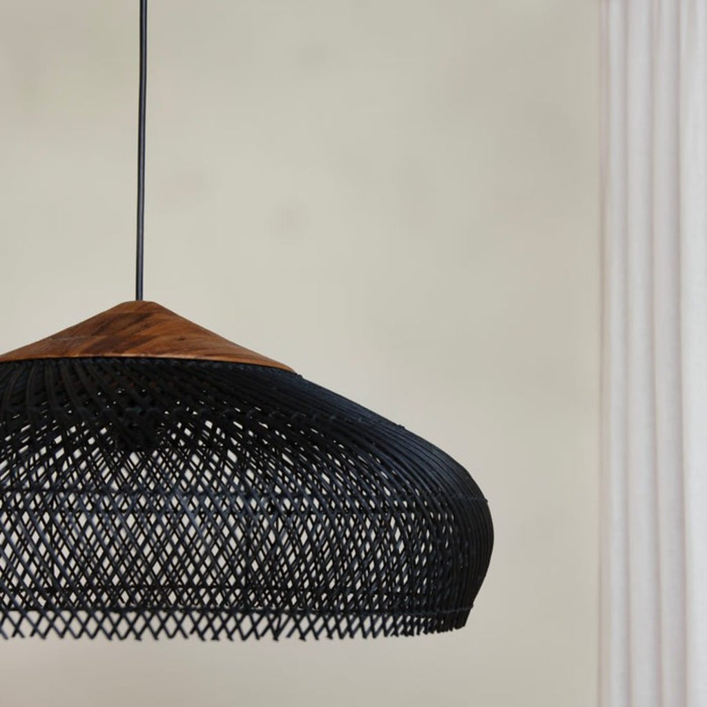 Bohemian Rattan Woven Pendant Light With Warm Glow for Dining Room — Greenwich Home & Living