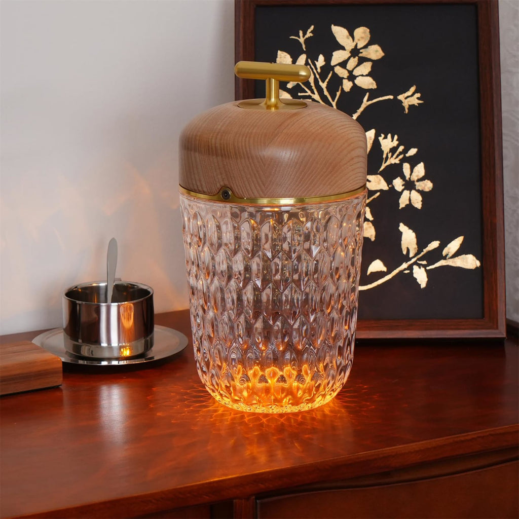 Contemporary Glass Table Lamp With Adjustable Color Temperature — Greenwich Home & Living