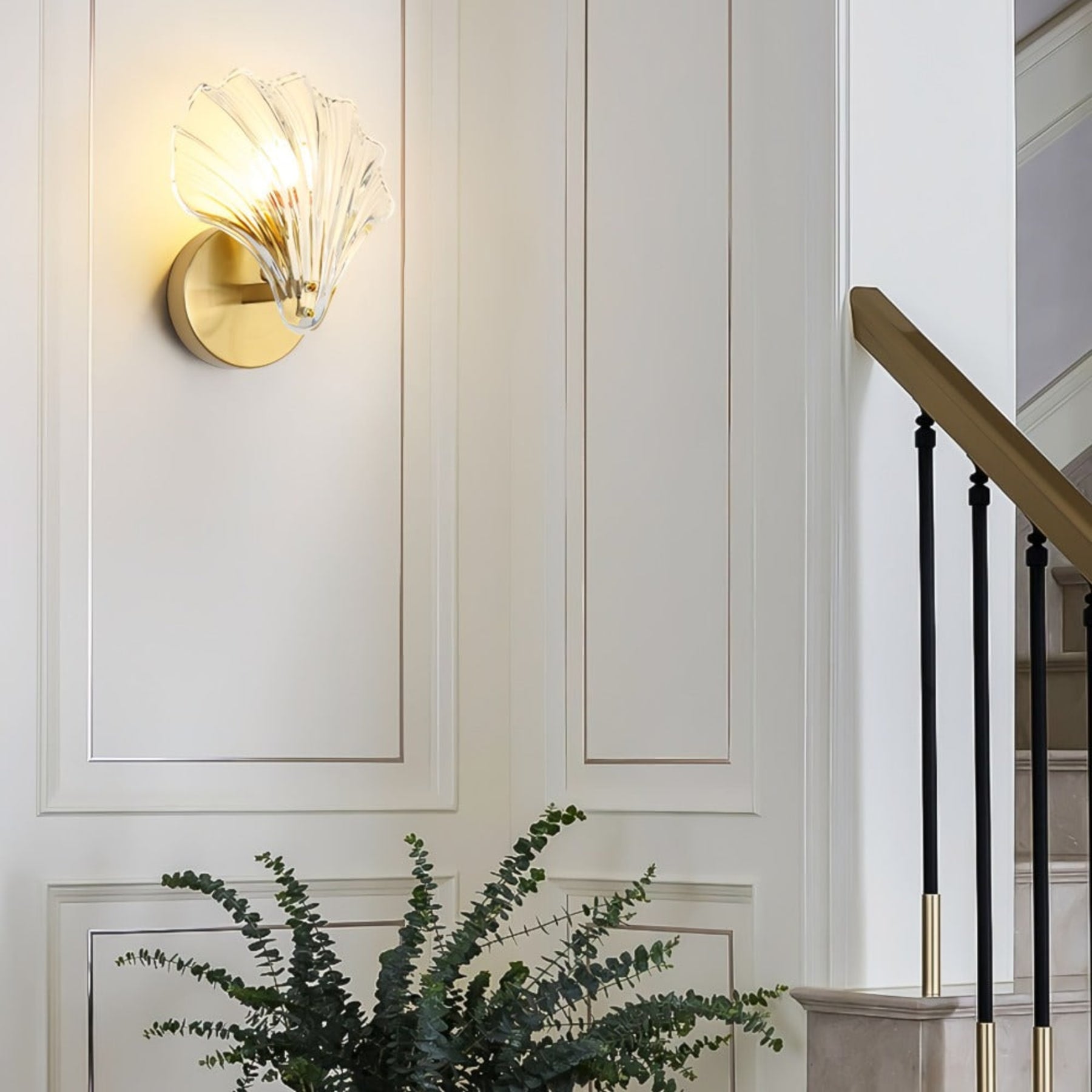 Contemporary Glass Wall Light With Warm Glow for Living Room — Greenwich Home & Living