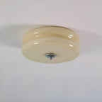 Retro Glass Flush Mount Ceiling Light With Adjustable Color Temperature in Chrome Beige — Greenwich Home & Living