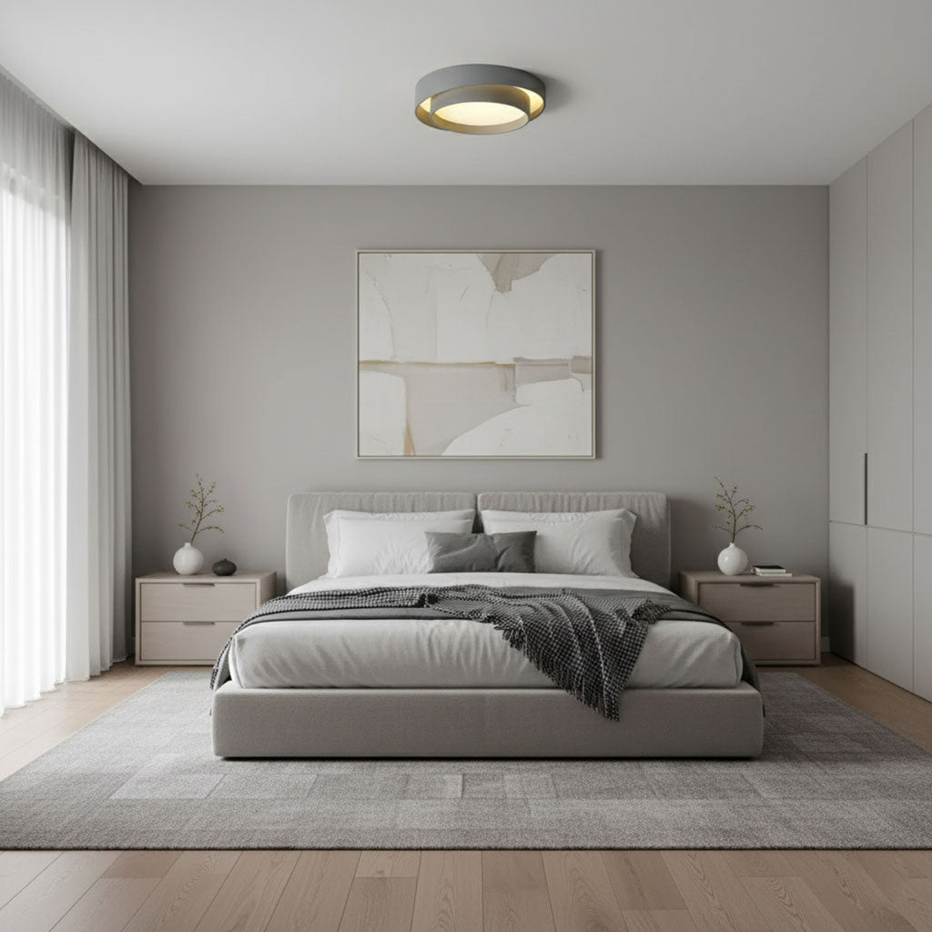Minimalist Metal Flush Mount Ceiling Light With Bright Daylight LED — Greenwich Home & Living