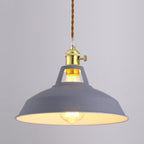 Industrial Metal Pendant Light With Warm Glow for Kitchen and Dining Room in Gray — Greenwich Home & Living