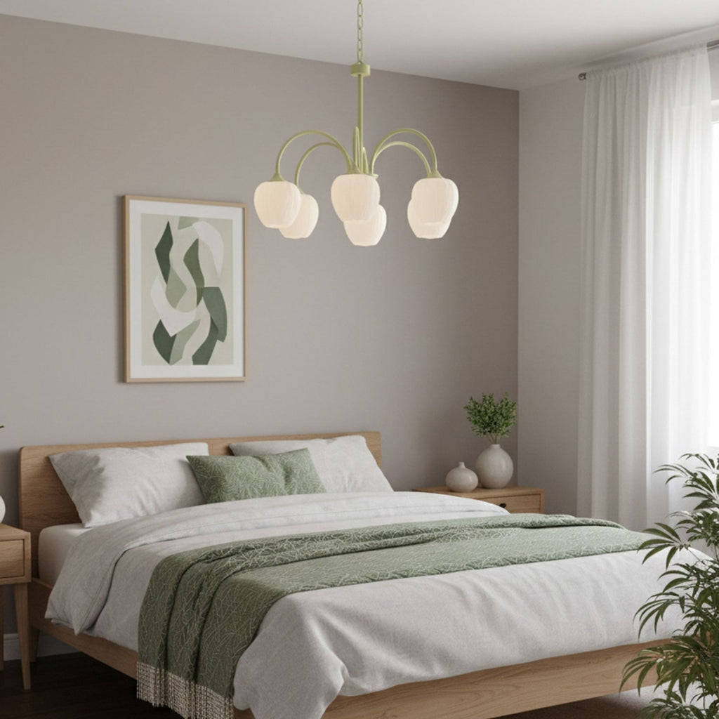 Retro Metal and Glass Chandelier With Selectable Color Light for Living and Dining Rooms — Greenwich Home & Living
