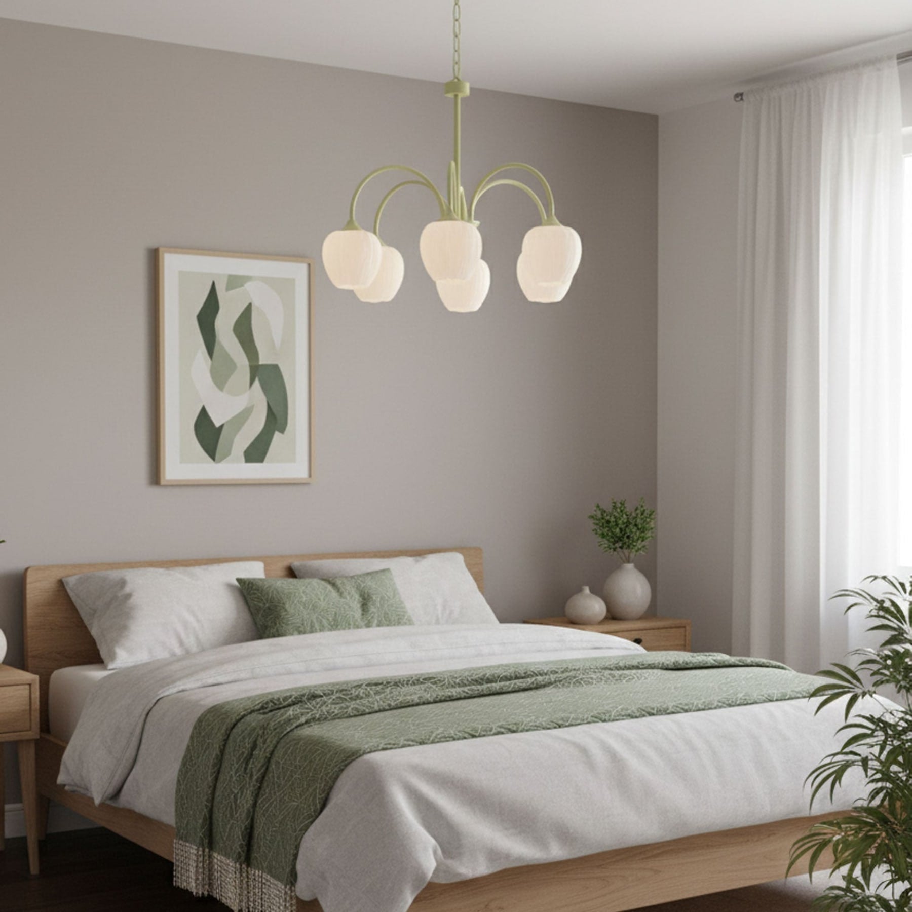 Retro Metal and Glass Chandelier With Selectable Color Light for Living and Dining Rooms — Greenwich Home & Living