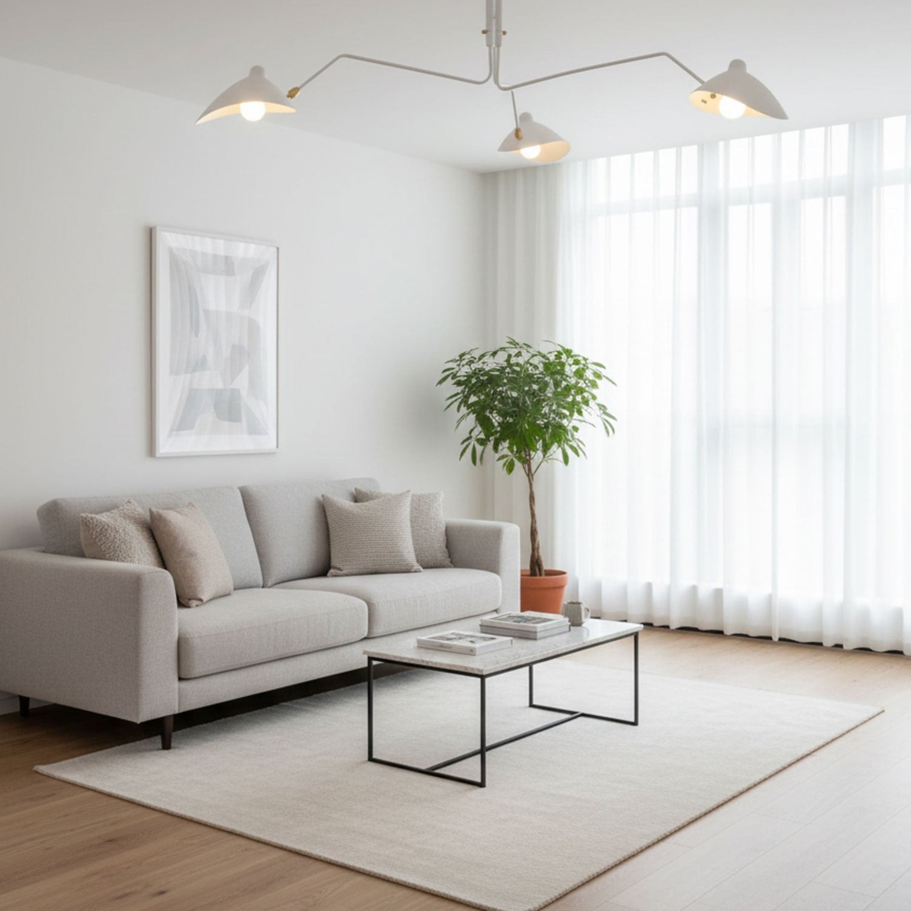 Modern Linear Metal Ceiling Light With Adjustable Color Temperature — Greenwich Home & Living