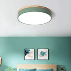 Minimalist Wood Flush Mount Ceiling Light With Remote Dimming — Greenwich Home & Living