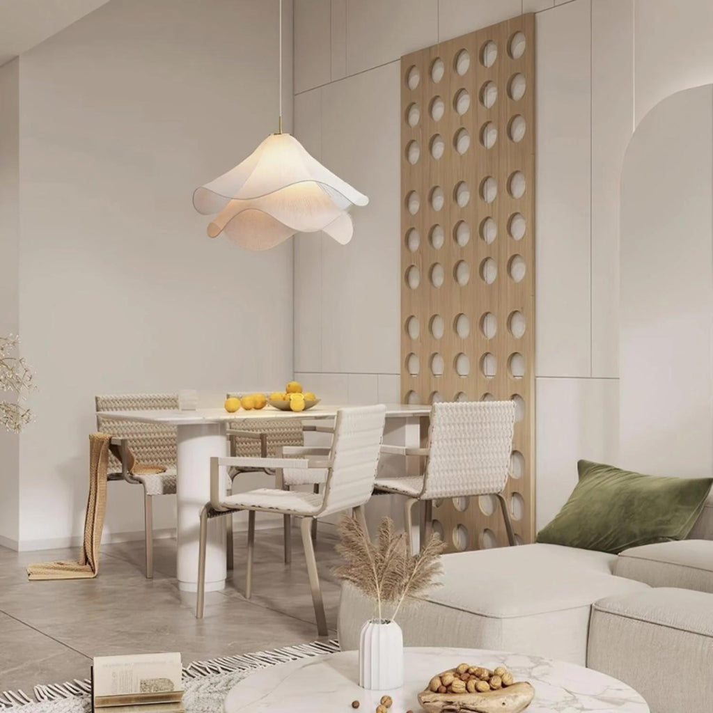 Contemporary Fabric Pendant Light With Dimmable Color Options for Living Room — Greenwich Home & Living