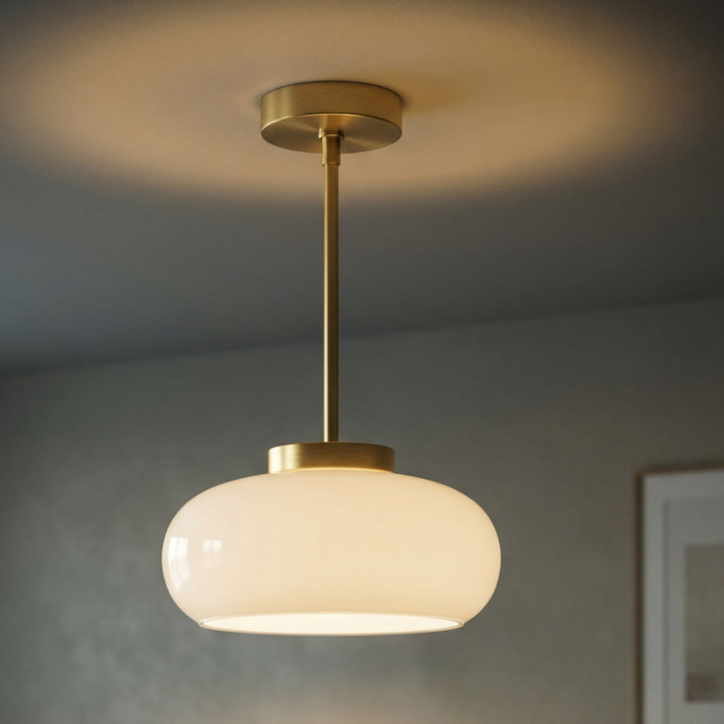 Contemporary Glass Semi-Flush Mount Ceiling Light for Living Room — Greenwich Home & Living