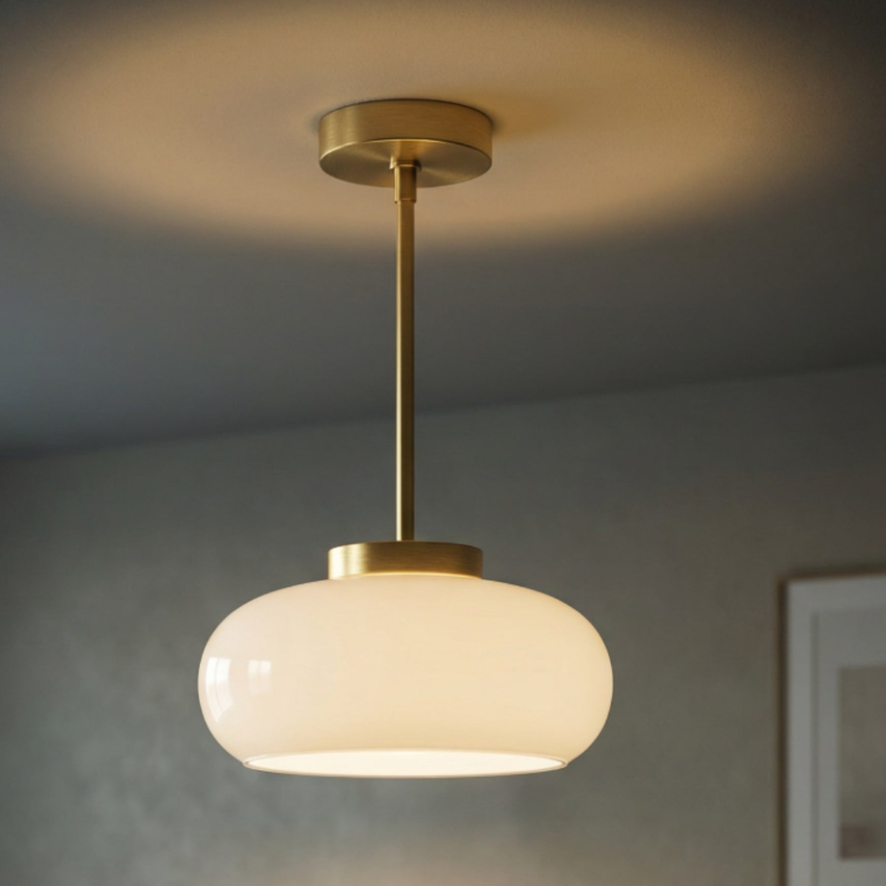 Contemporary Glass Semi-Flush Mount Ceiling Light for Living Room — Greenwich Home & Living