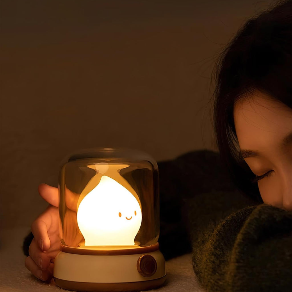 Matte Plastic Cordless Table Lamp With Warm White Light for Bedroom — Greenwich Home & Living