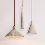 Rustic Wood and Concrete-Look Pendant Light With Warm White Glow for Dining Room — Greenwich Home & Living
