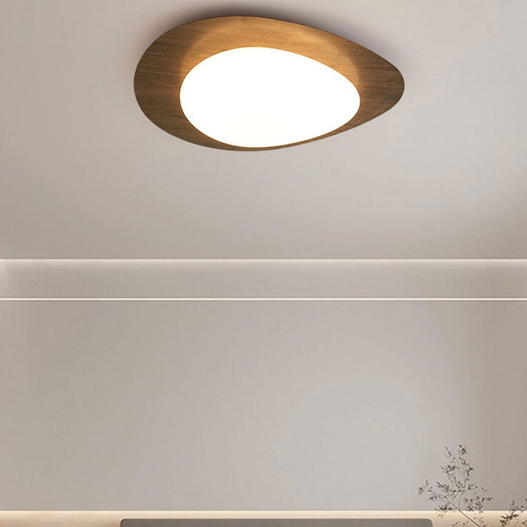 Modern Wood Flush Mount Ceiling Light With Stepless Dimming — Greenwich Home & Living
