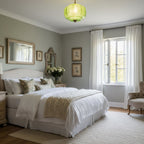 Retro Wrought Iron and Glass Semi-Flush Ceiling Light With Tri-Color Light — Greenwich Home & Living