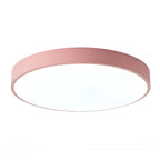Minimalist Metal Flush Mount Ceiling Light With Tri-Color Dimming in Pink — Greenwich Home & Living