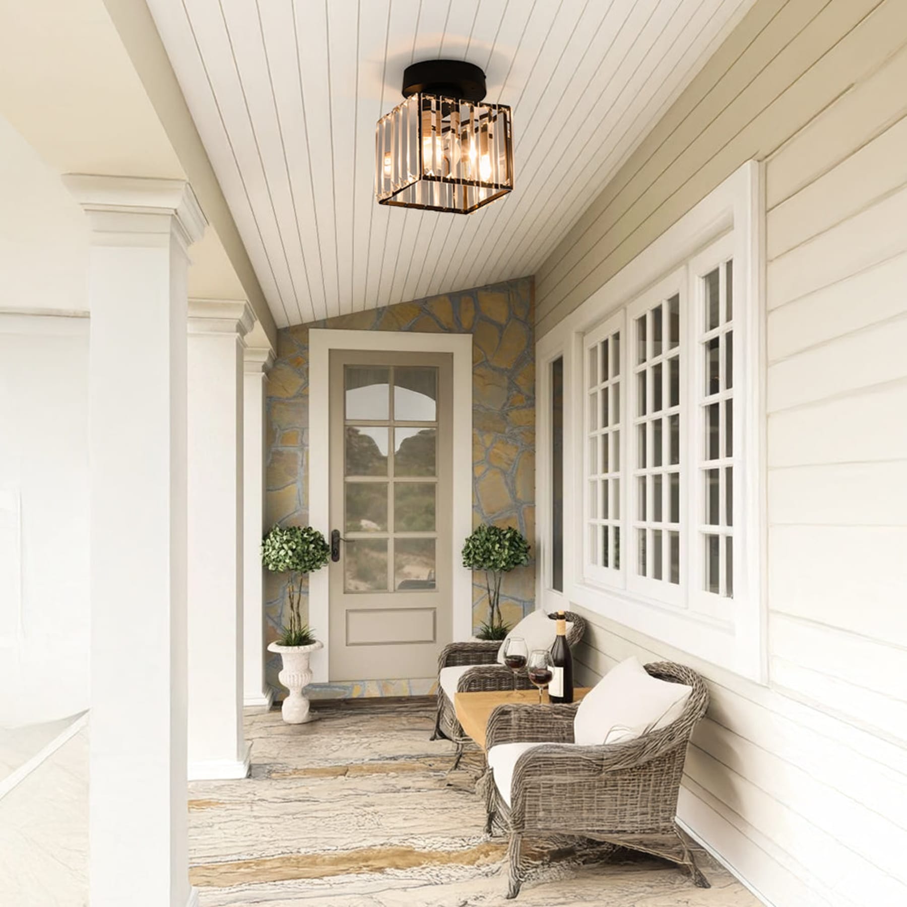 Classic Acrylic Semi-Flush Mount Ceiling Light for Hallway and Bedroom — Greenwich Home & Living