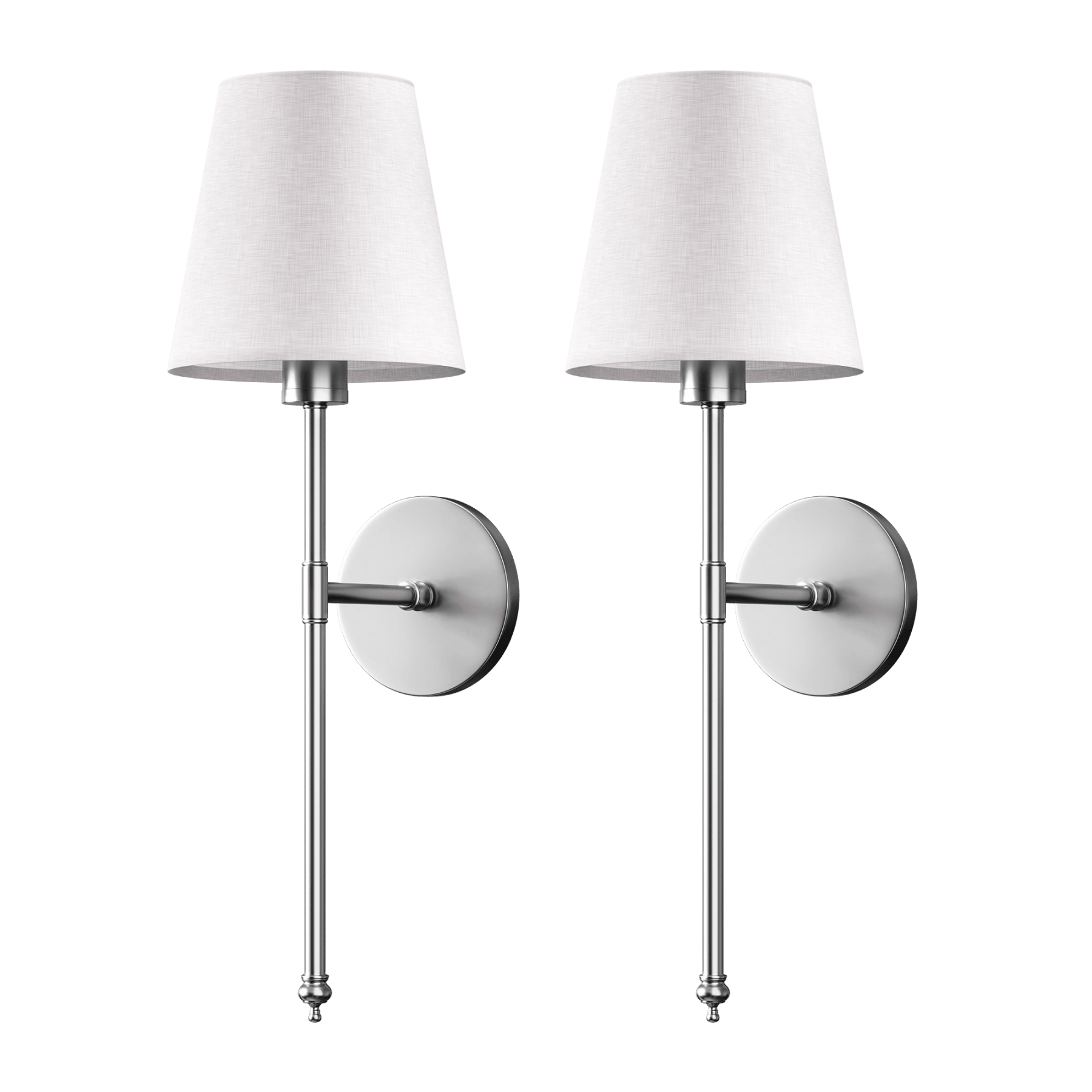 Transitional Aluminum Wall Light With Rechargeable Remote-Control Bulb in Silver — Greenwich Home & Living