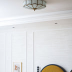 Traditional Brass and Glass Flush Mount Ceiling Light for Living Room — Greenwich Home & Living