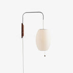 Modern Silk and Walnut Wood Wall Light for Bedroom and Living Room — Greenwich Home & Living
