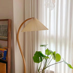 Scandinavian Wood Floor Lamp With Fabric Shade for Living Room — Greenwich Home & Living