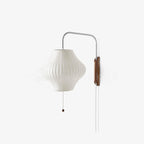 Modern Silk and Walnut Wood Wall Light for Bedroom and Living Room — Greenwich Home & Living