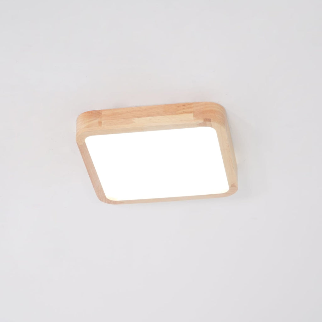 Minimalist Solid Wood Flush Mount Ceiling Light With Tri-Color Lighting — Greenwich Home & Living