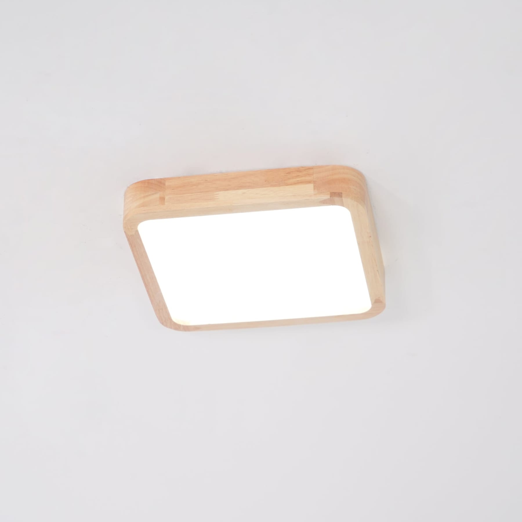 Minimalist Solid Wood Flush Mount Ceiling Light With Tri-Color Lighting — Greenwich Home & Living