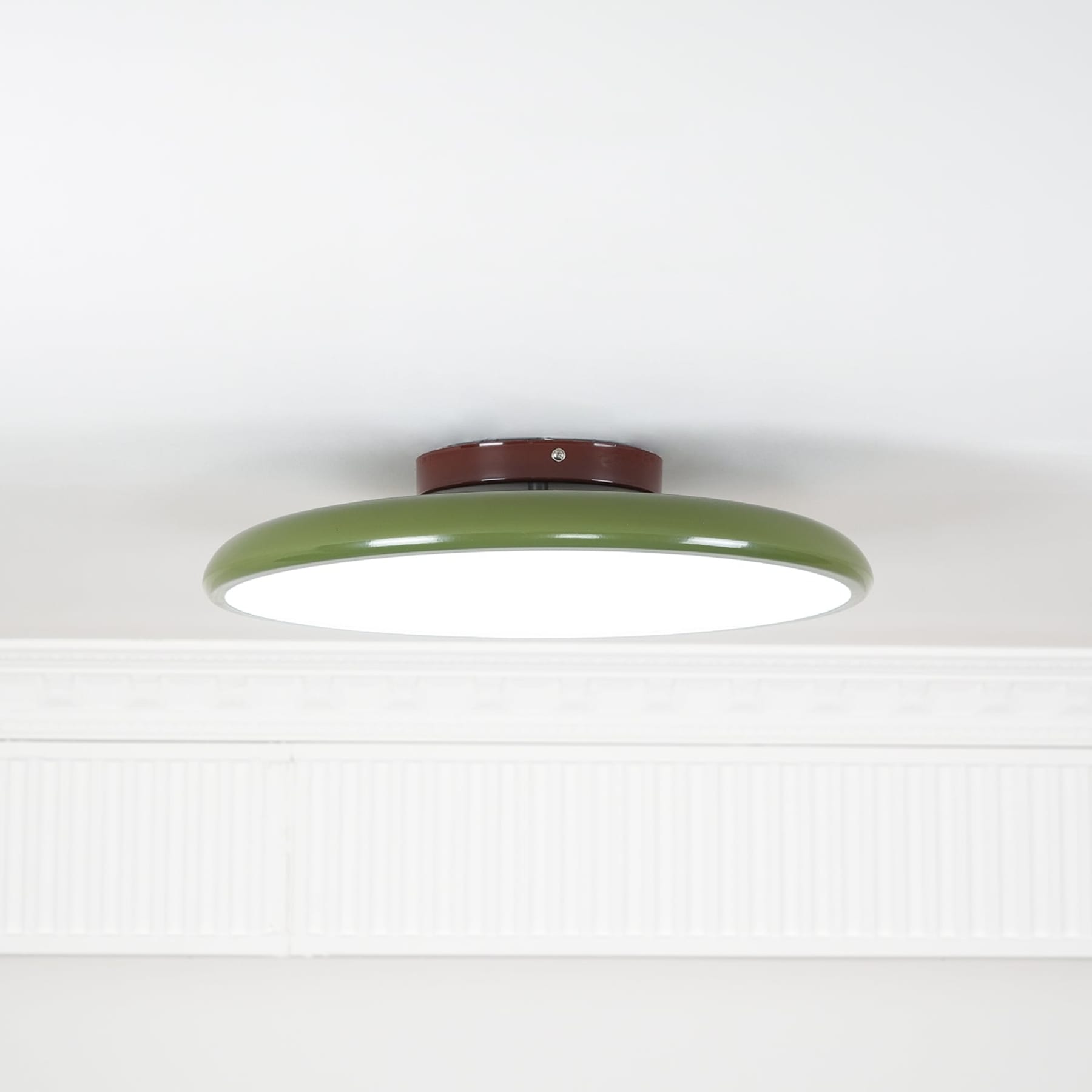 Retro Metal Semi-Flush Mount Ceiling Light With Three-Color Light — Greenwich Home & Living