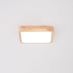 Minimalist Solid Wood Flush Mount Ceiling Light With Tri-Color Lighting — Greenwich Home & Living