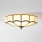Traditional Brass and Glass Flush Mount Ceiling Light for Living Room — Greenwich Home & Living