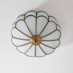 Traditional Brass and Glass Flush Mount Ceiling Light for Living Room — Greenwich Home & Living