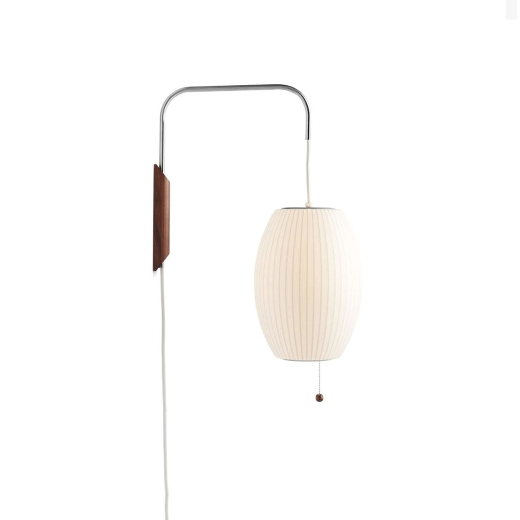 Modern Silk and Walnut Wood Wall Light for Bedroom and Living Room — Greenwich Home & Living