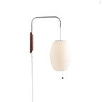 Modern Silk and Walnut Wood Wall Light for Bedroom and Living Room — Greenwich Home & Living