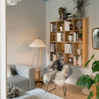 Scandinavian Wood Floor Lamp With Fabric Shade for Living Room — Greenwich Home & Living