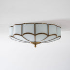 Traditional Brass and Glass Flush Mount Ceiling Light for Living Room — Greenwich Home & Living