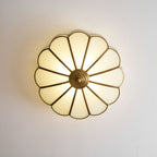 Traditional Brass and Glass Flush Mount Ceiling Light for Living Room — Greenwich Home & Living