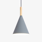 Scandinavian Wood And Aluminum Pendant Light With Three-Color Light For Dining Room in Gray — Greenwich Home & Living
