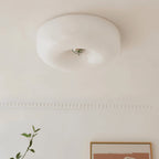 Retro Glass Flush Mount Ceiling Light With Selectable Color Temperature for Living Room in White — Greenwich Home & Living
