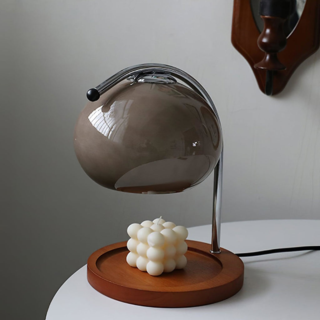 Retro Iron and Solid Wood Table Lamp for Living Room and Bedroom in Gray — Greenwich Home & Living
