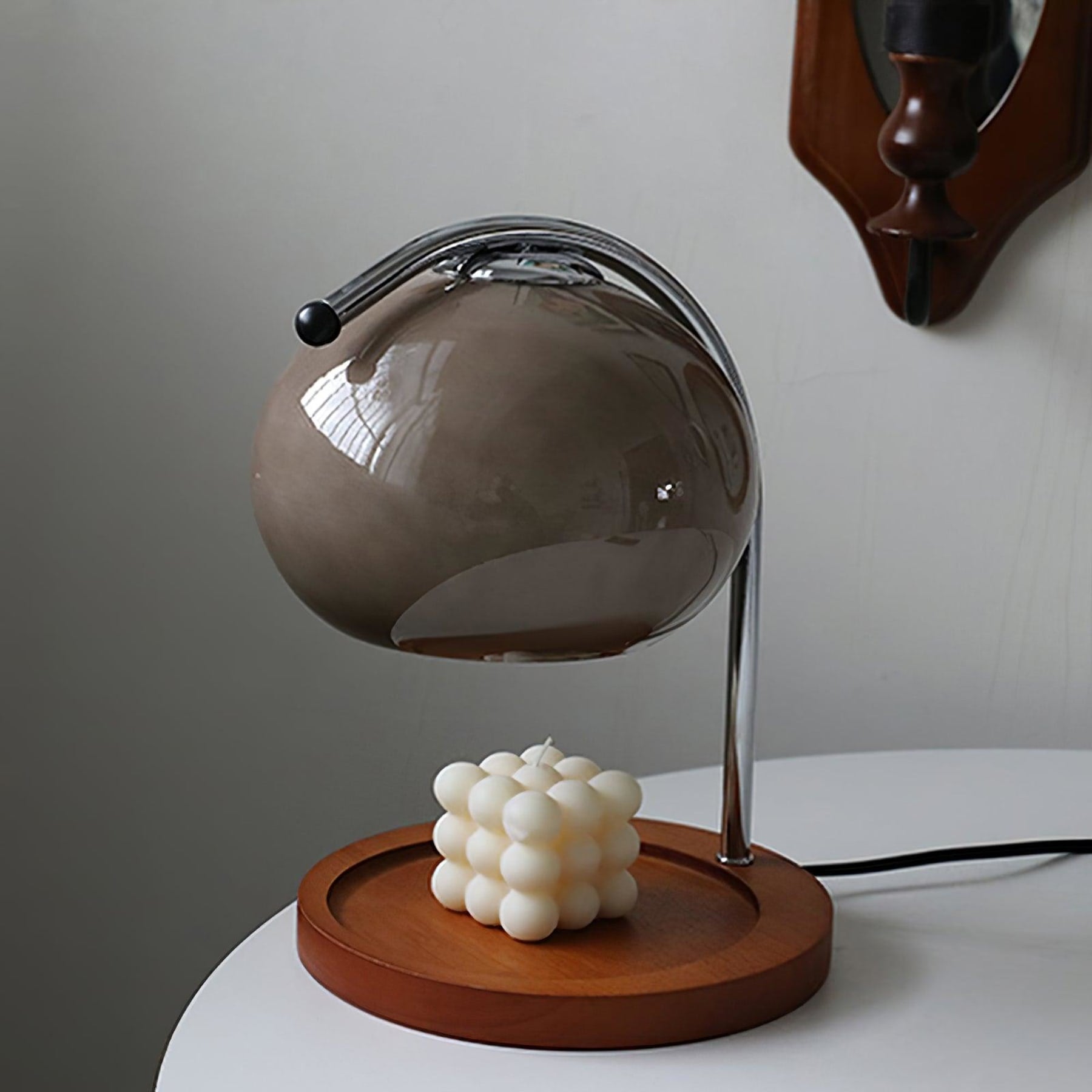 Retro Iron and Solid Wood Table Lamp for Living Room and Bedroom in Gray — Greenwich Home & Living