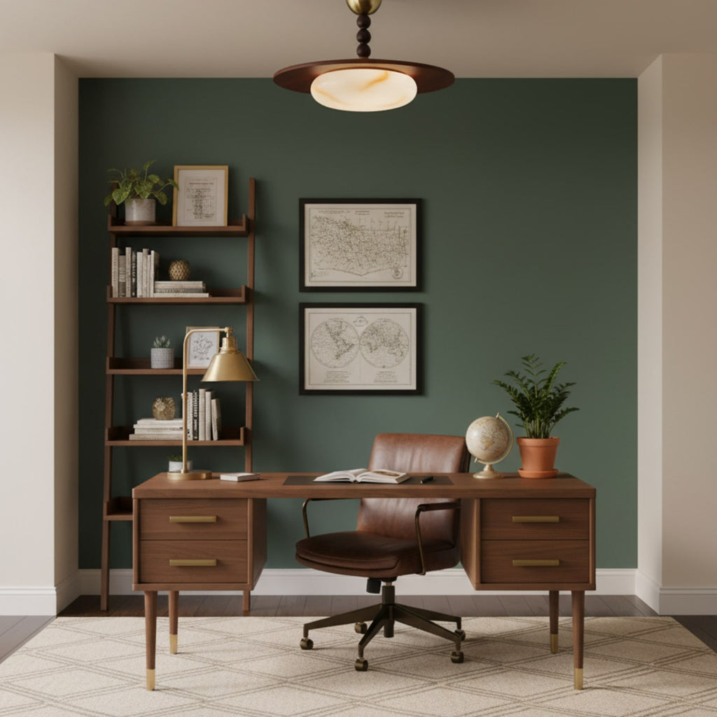 Contemporary Ash Wood Semi-Flush Mount Ceiling Light With Tri-Color Light — Greenwich Home & Living