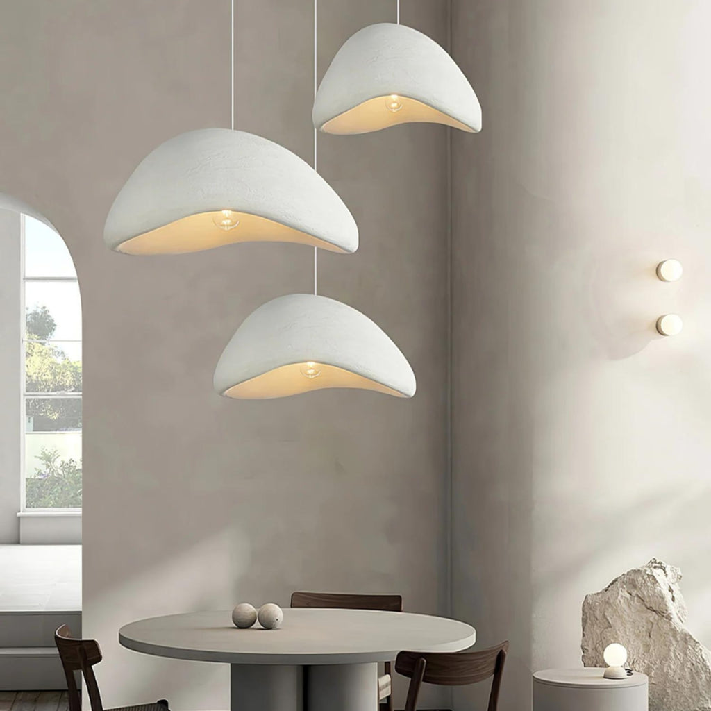 Minimalist Resin Pendant Light With Selectable Light Colors for Living Room — Greenwich Home & Living