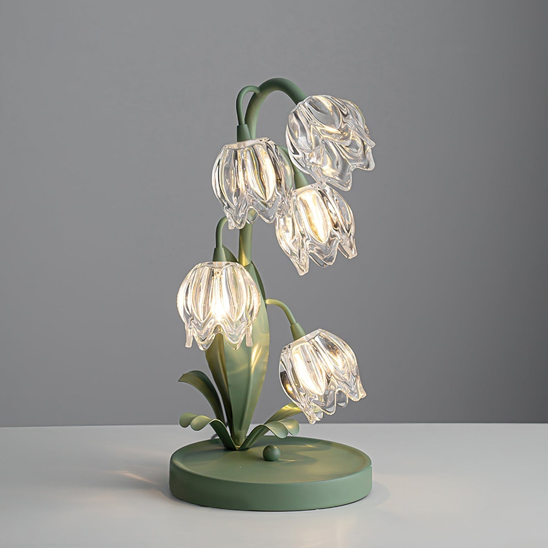 Contemporary Glass Table Lamp With USB Power for Living Room and Bedroom — Greenwich Home & Living