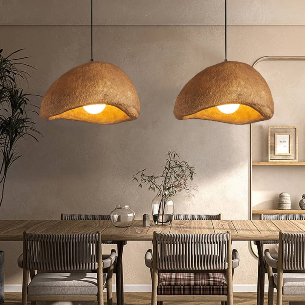 Rustic Resin Pendant Light With Tri-Color Light for Dining Room — Greenwich Home & Living