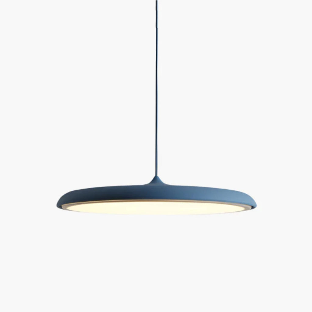 Minimalist Ironwork Pendant Light With Warm White Glow for Dining Room in Blue — Greenwich Home & Living