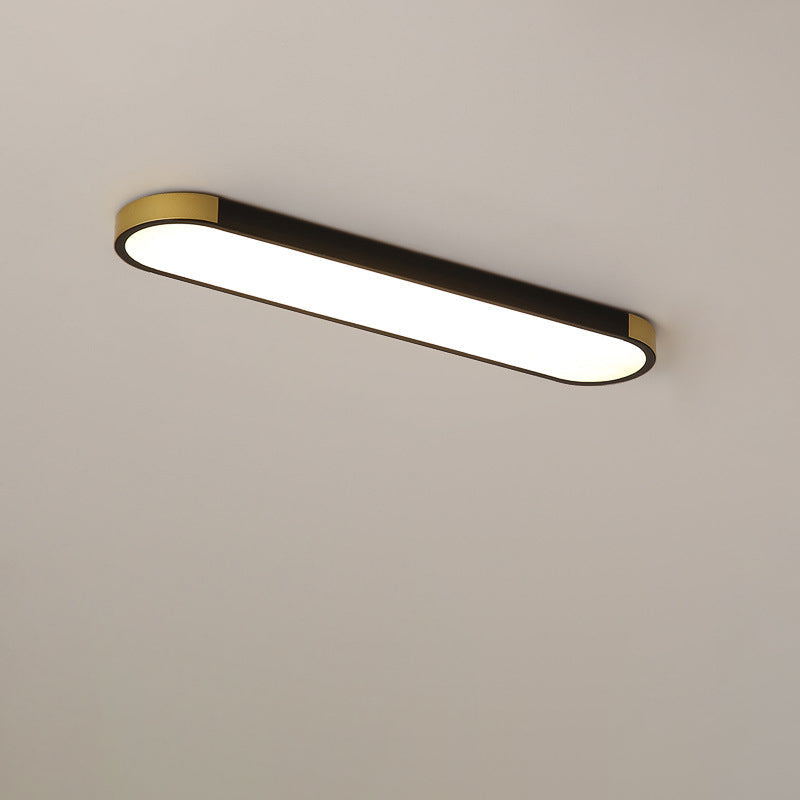 Modern Linear Metal Flush Mount Ceiling Light With Dimmable Remote — Greenwich Home & Living