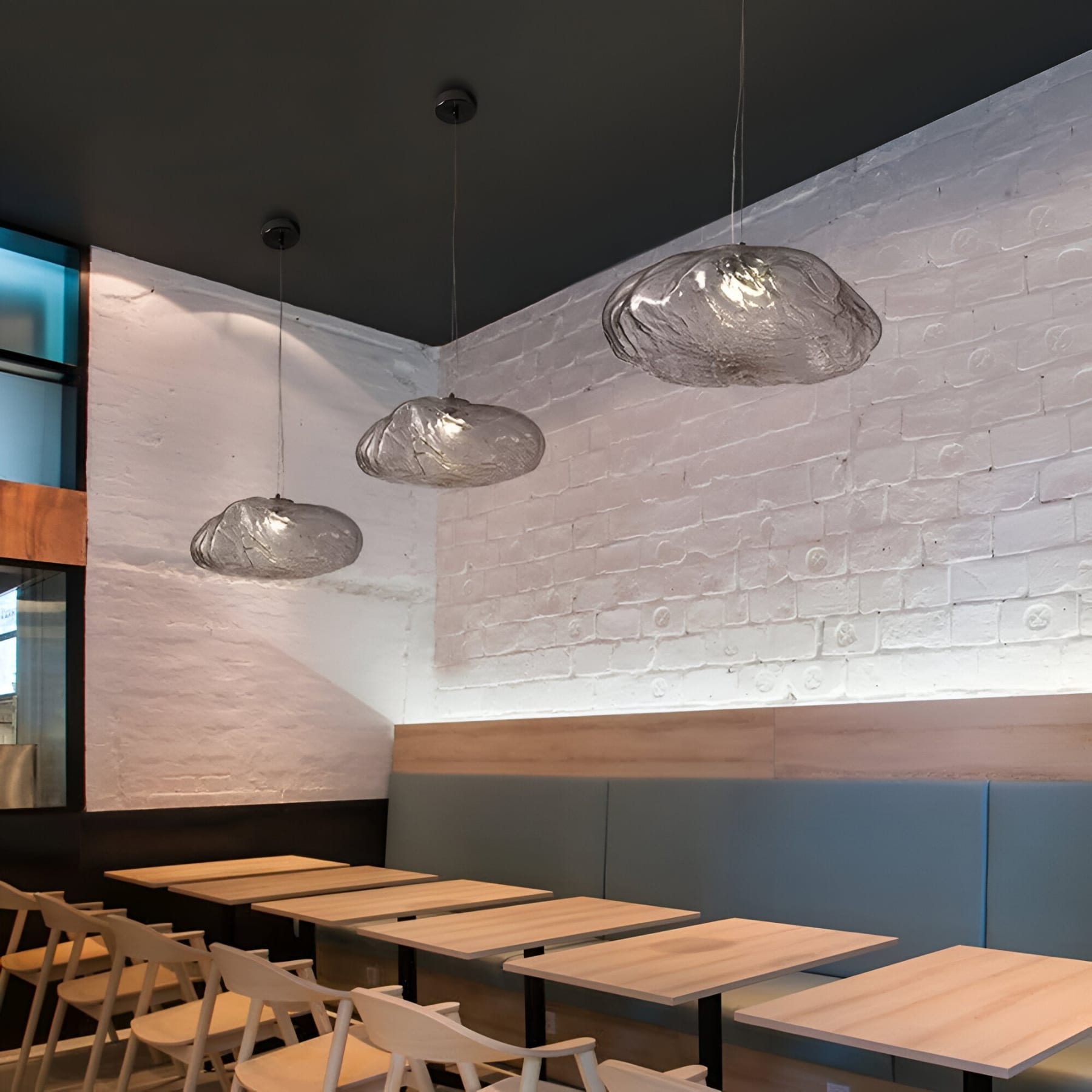 Contemporary Glass Pendant Light With Warm White Glow for Living & Dining Rooms — Greenwich Home & Living