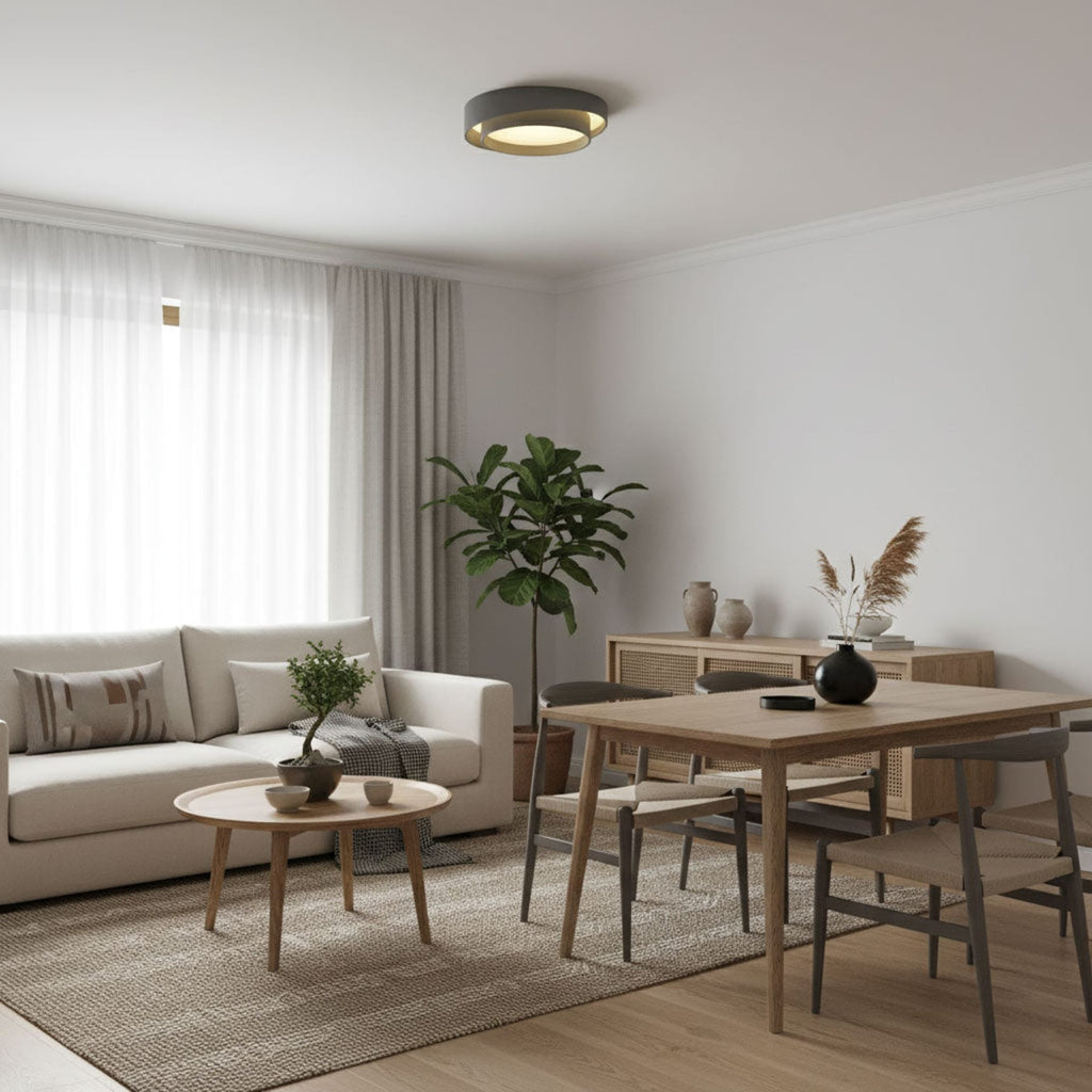 Minimalist Metal Flush Mount Ceiling Light With Bright Daylight LED — Greenwich Home & Living