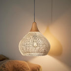 Woven Rattan Bohemian Pendant Light for Living and Dining Rooms — Greenwich Home & Living