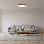 Minimalist Solid Wood Flush Mount Ceiling Light With Tri-Color Lighting — Greenwich Home & Living