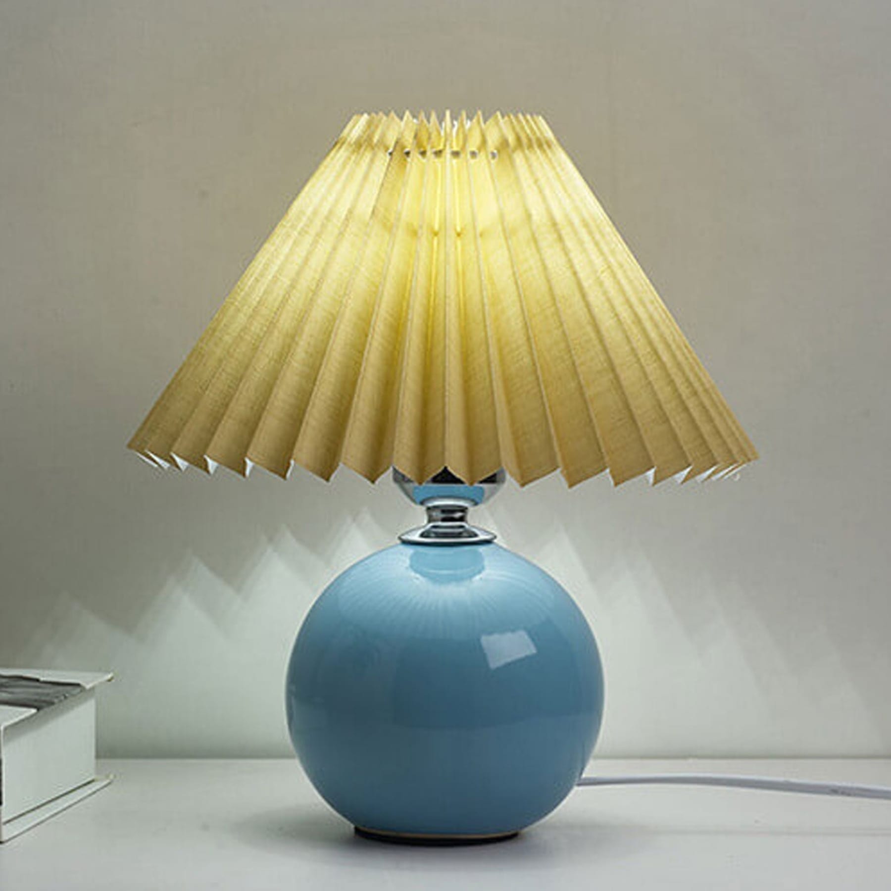 Contemporary Ceramic Table Lamp With Fabric Shade for Living Room — Greenwich Home & Living